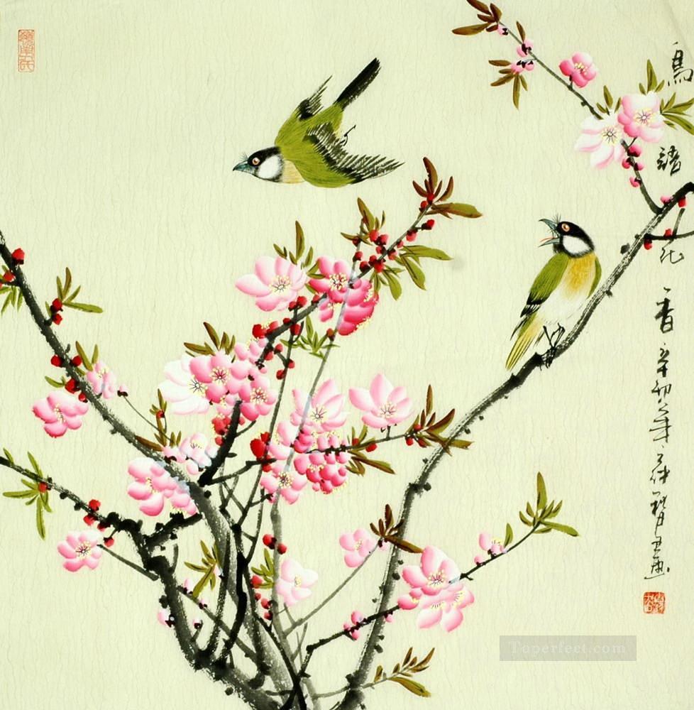 中国の鳥の梅の花油絵